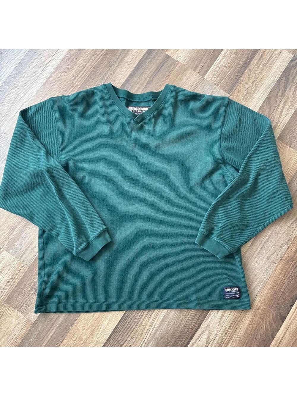 Vintage Abercrombie & Fitch Performance Green Thermal Shirt Men’s L Y2K